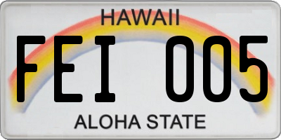 HI license plate FEI005