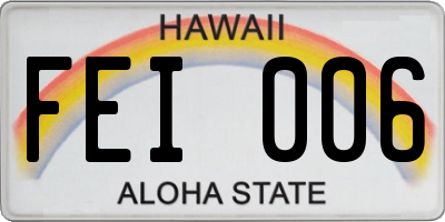 HI license plate FEI006