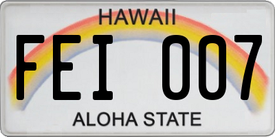 HI license plate FEI007