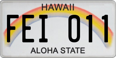 HI license plate FEI011