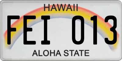 HI license plate FEI013