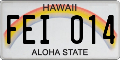 HI license plate FEI014