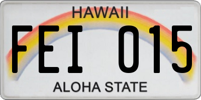 HI license plate FEI015