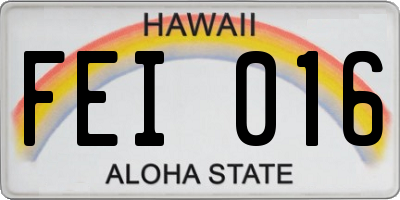 HI license plate FEI016