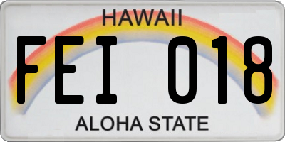 HI license plate FEI018