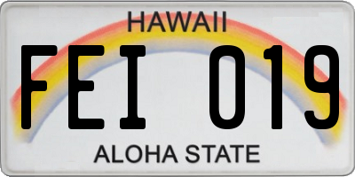 HI license plate FEI019