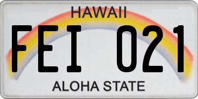 HI license plate FEI021