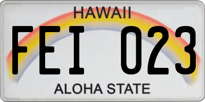 HI license plate FEI023