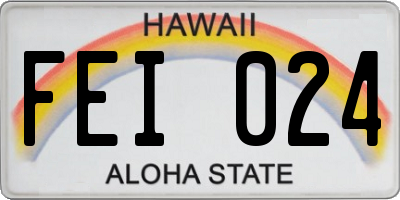 HI license plate FEI024