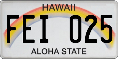 HI license plate FEI025