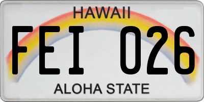 HI license plate FEI026
