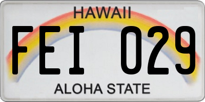 HI license plate FEI029