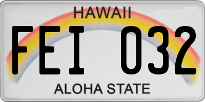 HI license plate FEI032