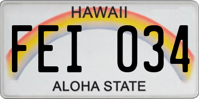 HI license plate FEI034