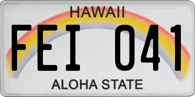 HI license plate FEI041