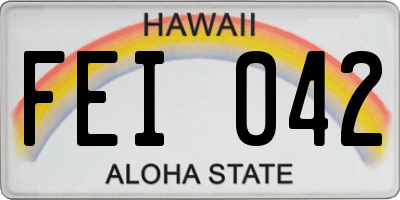 HI license plate FEI042