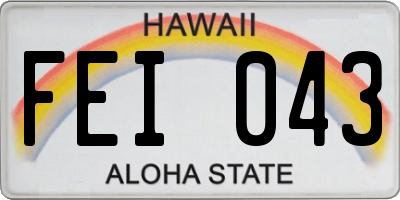 HI license plate FEI043