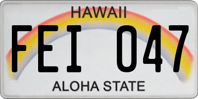 HI license plate FEI047