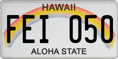 HI license plate FEI050