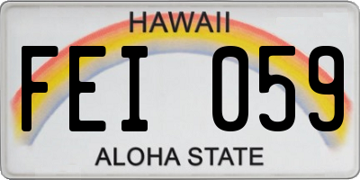 HI license plate FEI059