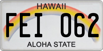 HI license plate FEI062