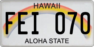 HI license plate FEI070