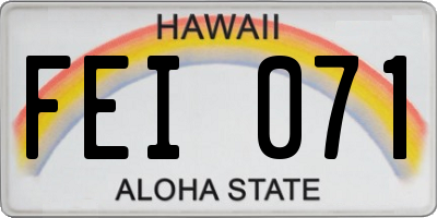 HI license plate FEI071