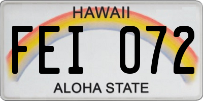 HI license plate FEI072