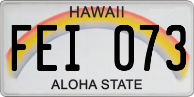 HI license plate FEI073