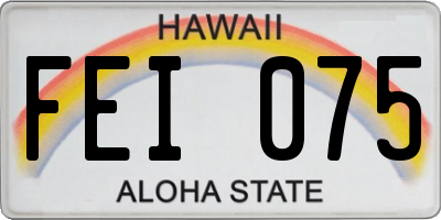 HI license plate FEI075