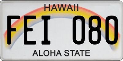 HI license plate FEI080