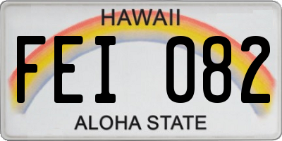 HI license plate FEI082