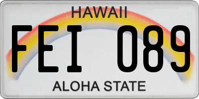 HI license plate FEI089
