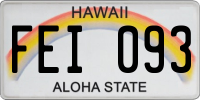 HI license plate FEI093