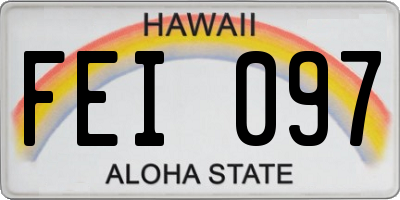 HI license plate FEI097