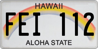 HI license plate FEI112