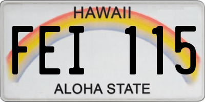 HI license plate FEI115
