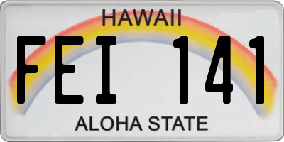 HI license plate FEI141