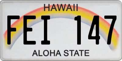 HI license plate FEI147