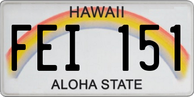 HI license plate FEI151