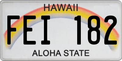 HI license plate FEI182