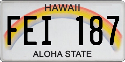 HI license plate FEI187
