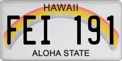 HI license plate FEI191