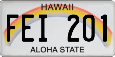 HI license plate FEI201