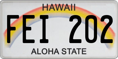 HI license plate FEI202