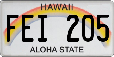 HI license plate FEI205