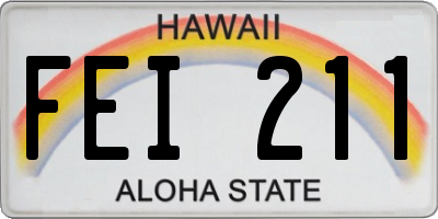 HI license plate FEI211