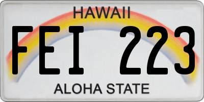 HI license plate FEI223