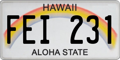 HI license plate FEI231