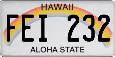 HI license plate FEI232